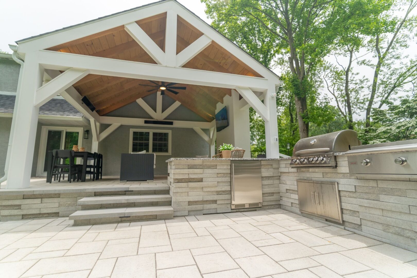 A new outdoor kitchen at a Chester County home.